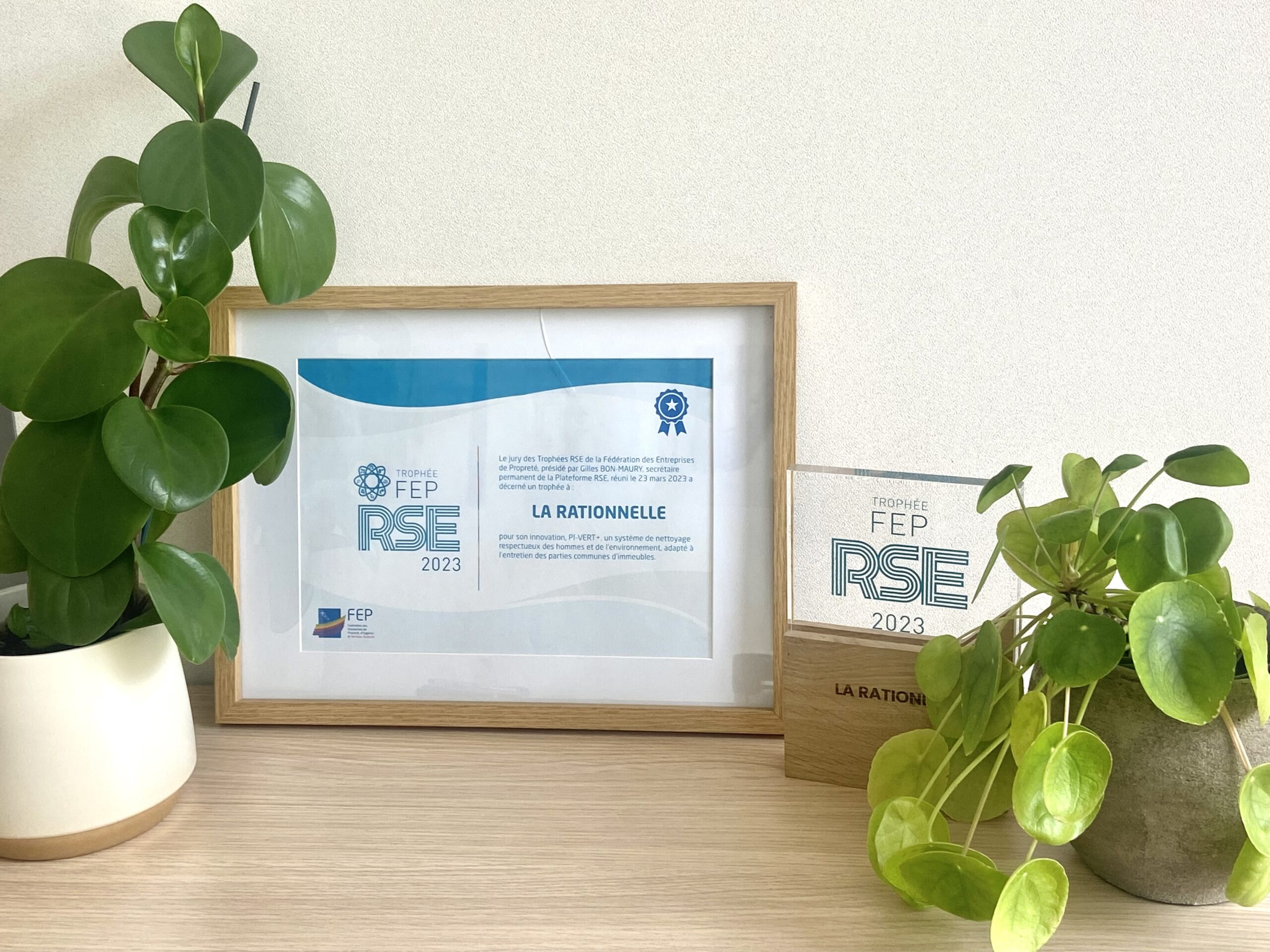 Trophée RSE délivré par la FEP obtenu par LA RATIONNELLE en 2023